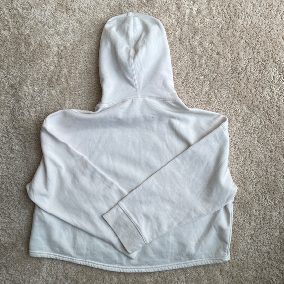 H&M Hoodie Womens Size M White Warm Lining Long Sleeve Crop Top - Picture 10 of 10